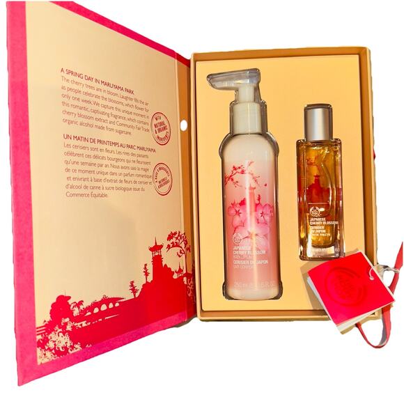 NEW The Body Shop Japanese Cherry Blossom Gift Set Body Lotion EDT Perfume 50ml - Picture 1 of 6